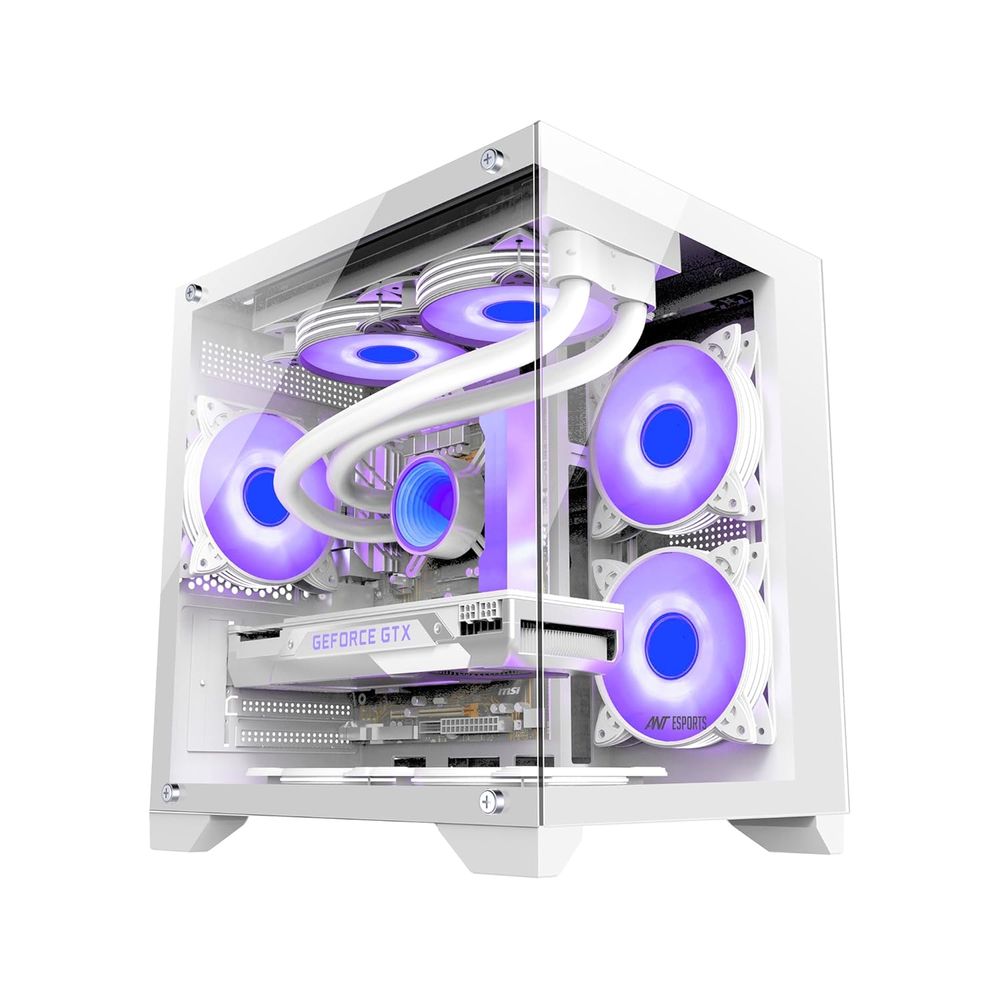 ANT ESPORTS Crystal Z2 MATX Mid Tower Cabinet (White)