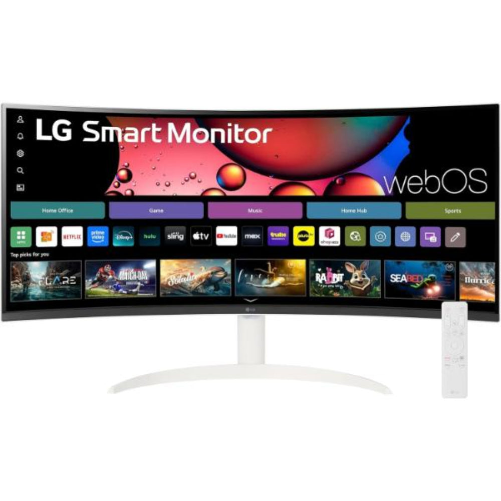 LG 34SR60QC-W 34 Inch 2K QHD 100Hz VA Panel 99% SRGB 5MS Curved AMD Freesync Smart Monitor