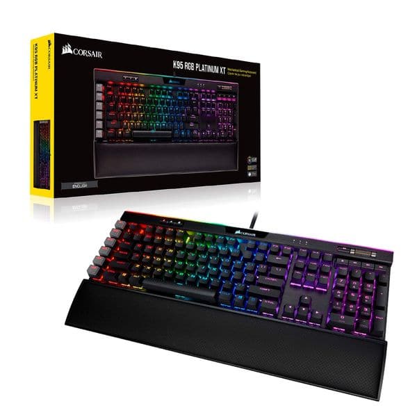 CORSAIR K95 Platinum XT Full Size Mechanical Wired Gaming Keyboard ( Black ) ( Cherry MX Blue Switch ) 9 CH-9127411-NA )
