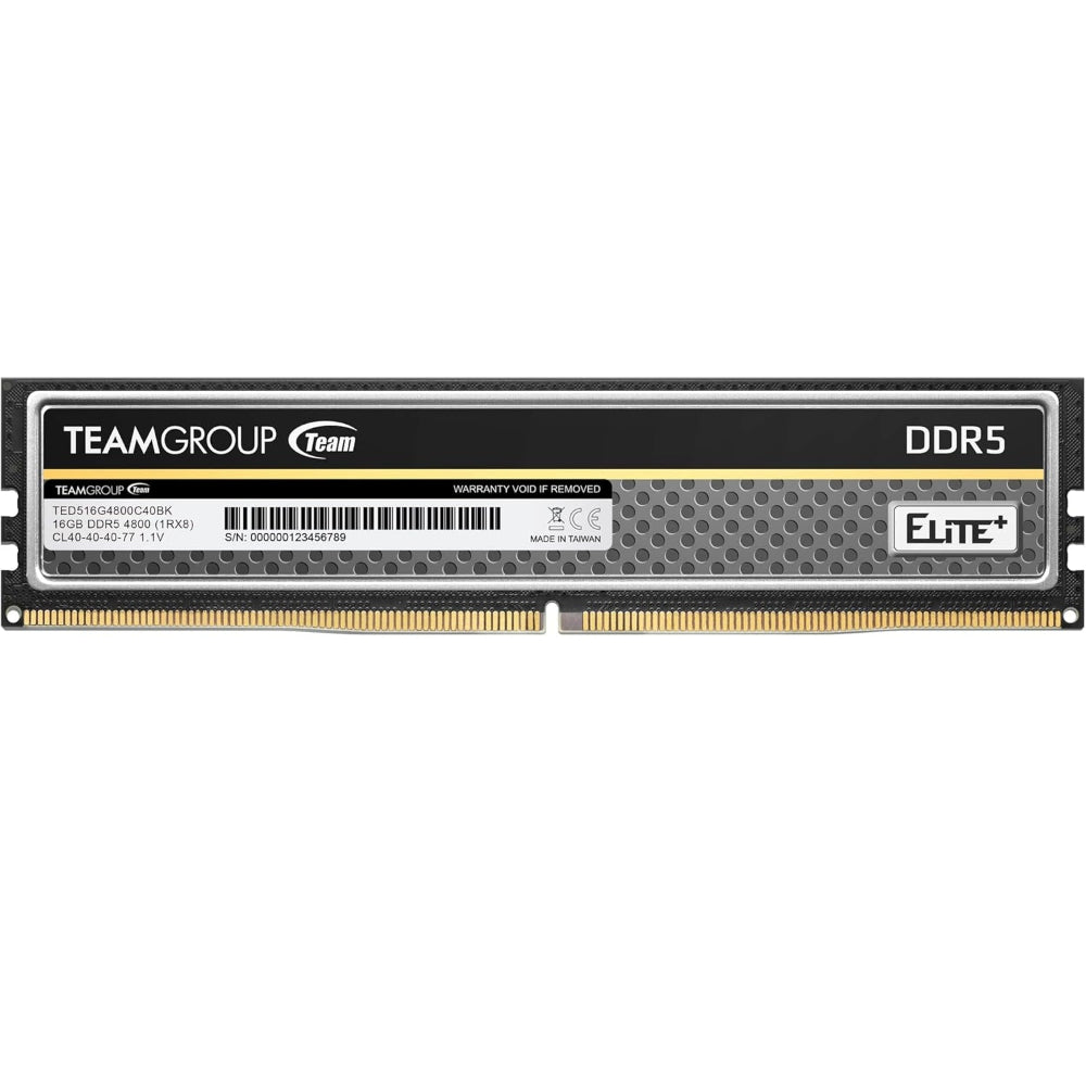 TEAMGROUP Elite Plus 16GB ( 16GB x 1 ) 4800MHz DDR5 Ram (Black) ( CL40 )