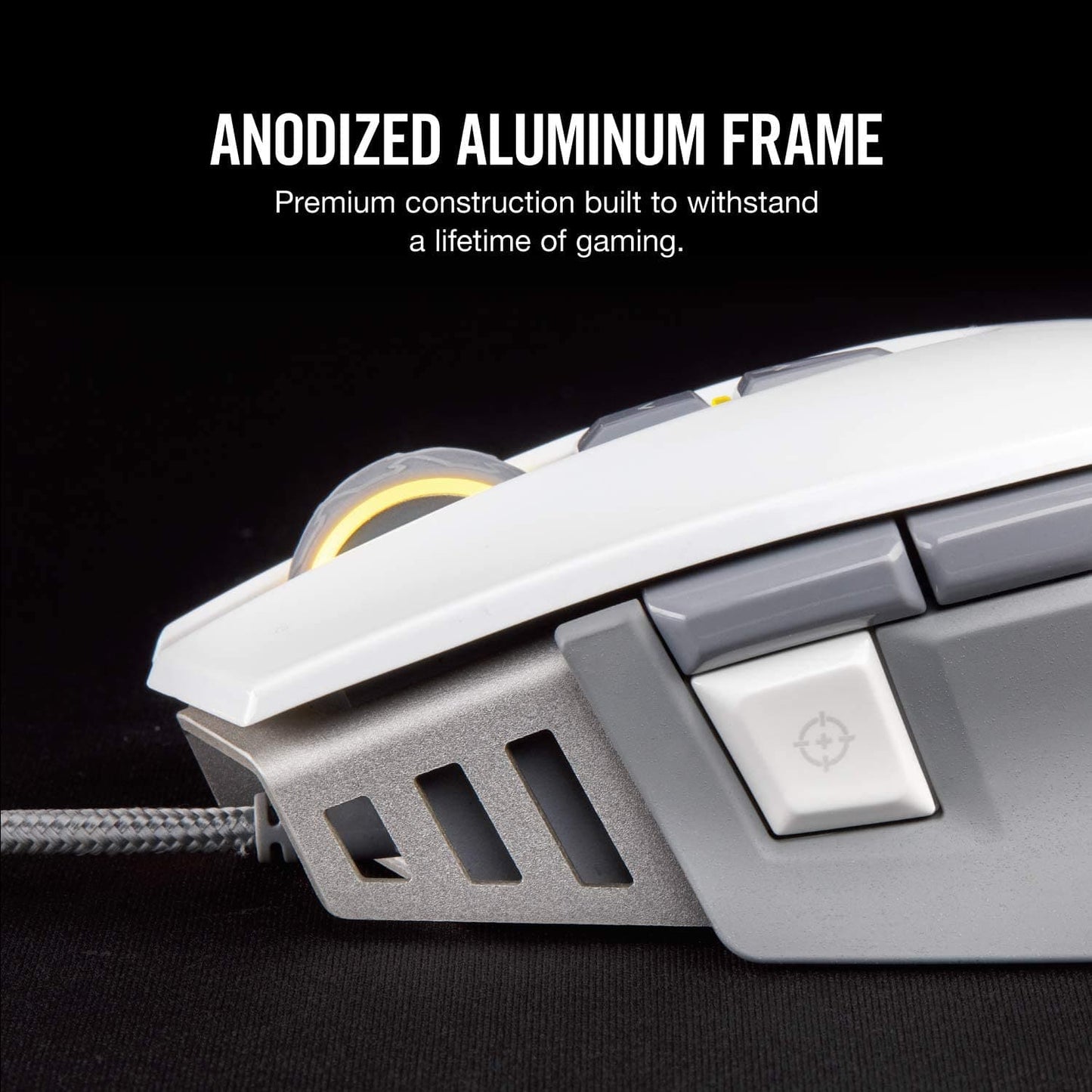 CORSAIR M65 Elite Wired Ergonomic Gaming Mouse ( M65 ) ( 18000DPI / 8 Macro Buttons ) ( White )