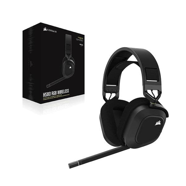 CORSAIR HS80 RGB USB Wireless 7.1 Surround Gaming Headphone ( Carbon ) ( PC/ PS5 /PS4 )