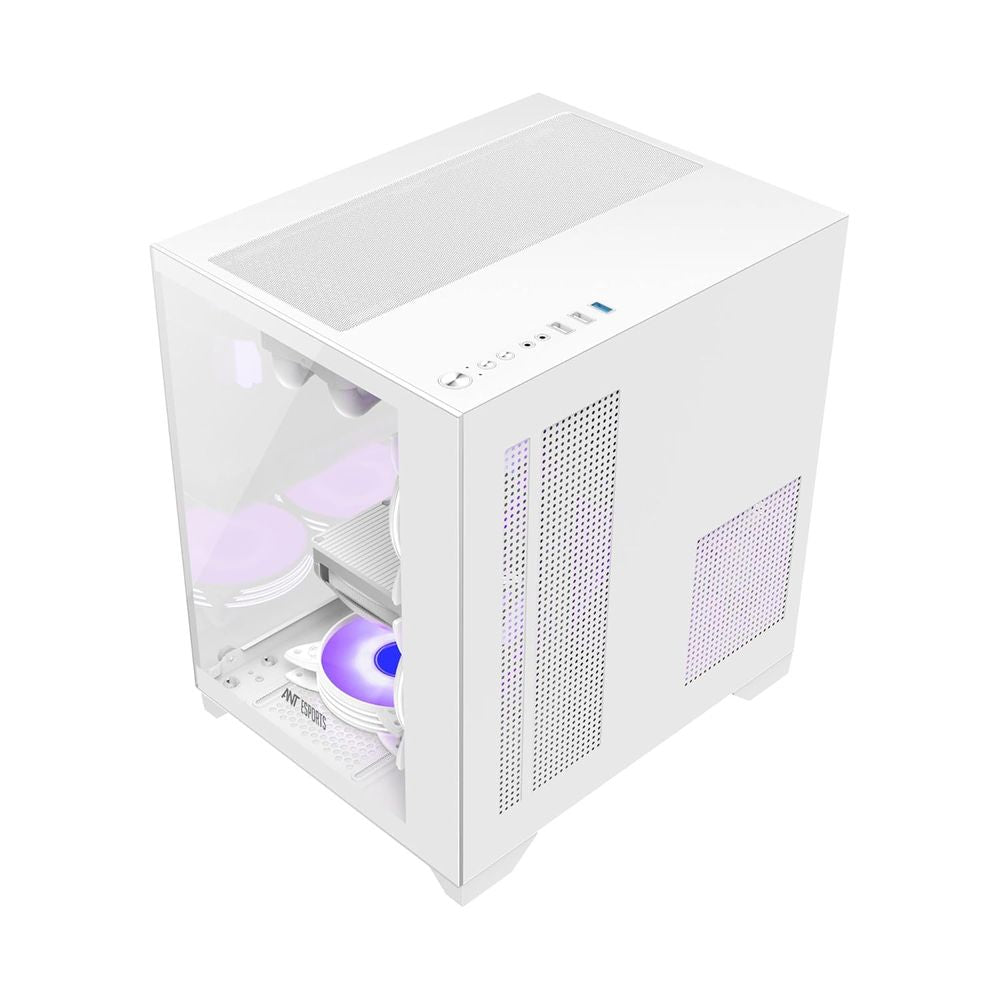 ANT ESPORTS Crystal Z2 MATX Mid Tower Cabinet (White)