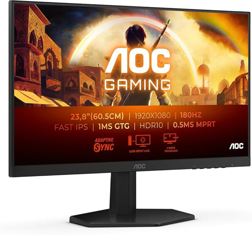 AOC 24G42E 24 Inch FHD 180Hz IPS Panel 129%SRGB 1MS Adaptive Sync Gaming Monitor ( Black/Red )