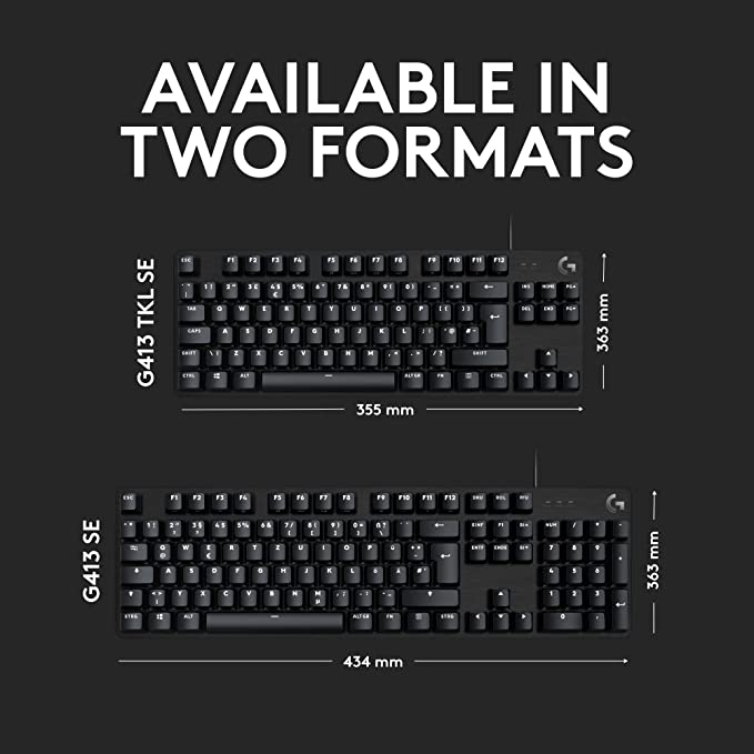 LOGITECH G413 SE Tenkeyless Semi Mechanical Wired Gaming Keyboard ( Black )