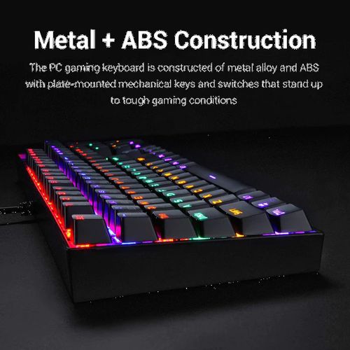 REDRAGON Vara K551 Full Size Rainbow Backlit Wired Mechanical Gaming Keyboard ( Black ) ( Red Switch )