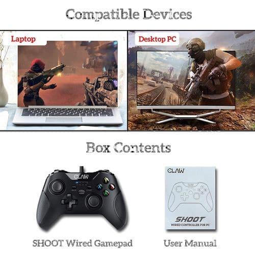 CLAW Shoot Wired USB Gamepad Controller for PC