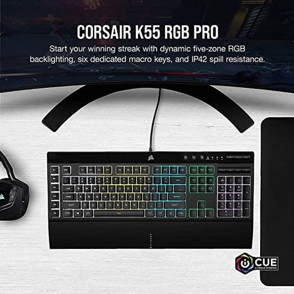 CORSAIR K55 Pro Full Size Membrane Wired Gaming Keyboard ( Black )
