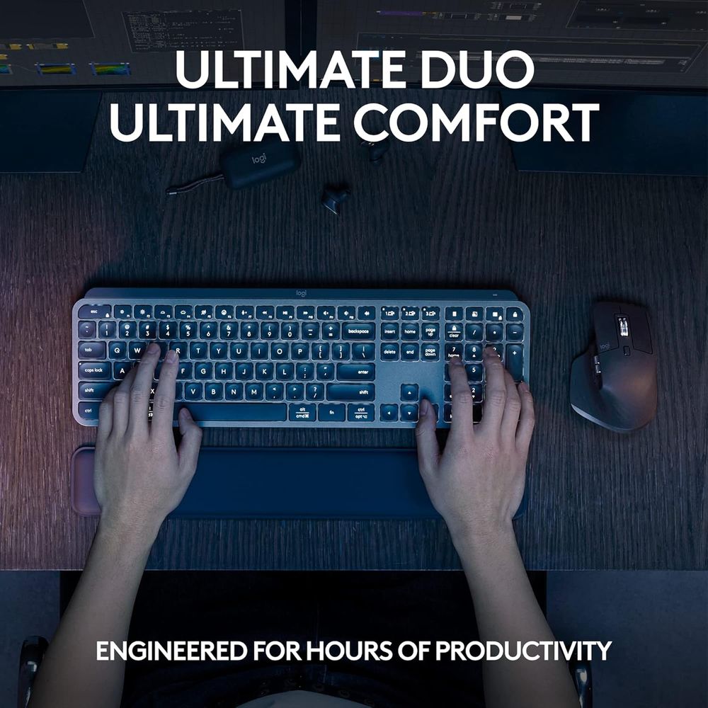 LOGITECH MX Keys S Full Size Membrane Wireless Gaming Keyboard and Mouse Combo ( Black ) ( 920-011605 )