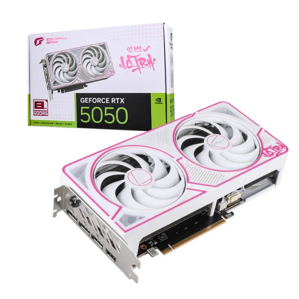 COLORFUL iGame GeForce RTX 5050 Ultra W Duo OC 8GB-V White NVIDIA Graphic Card