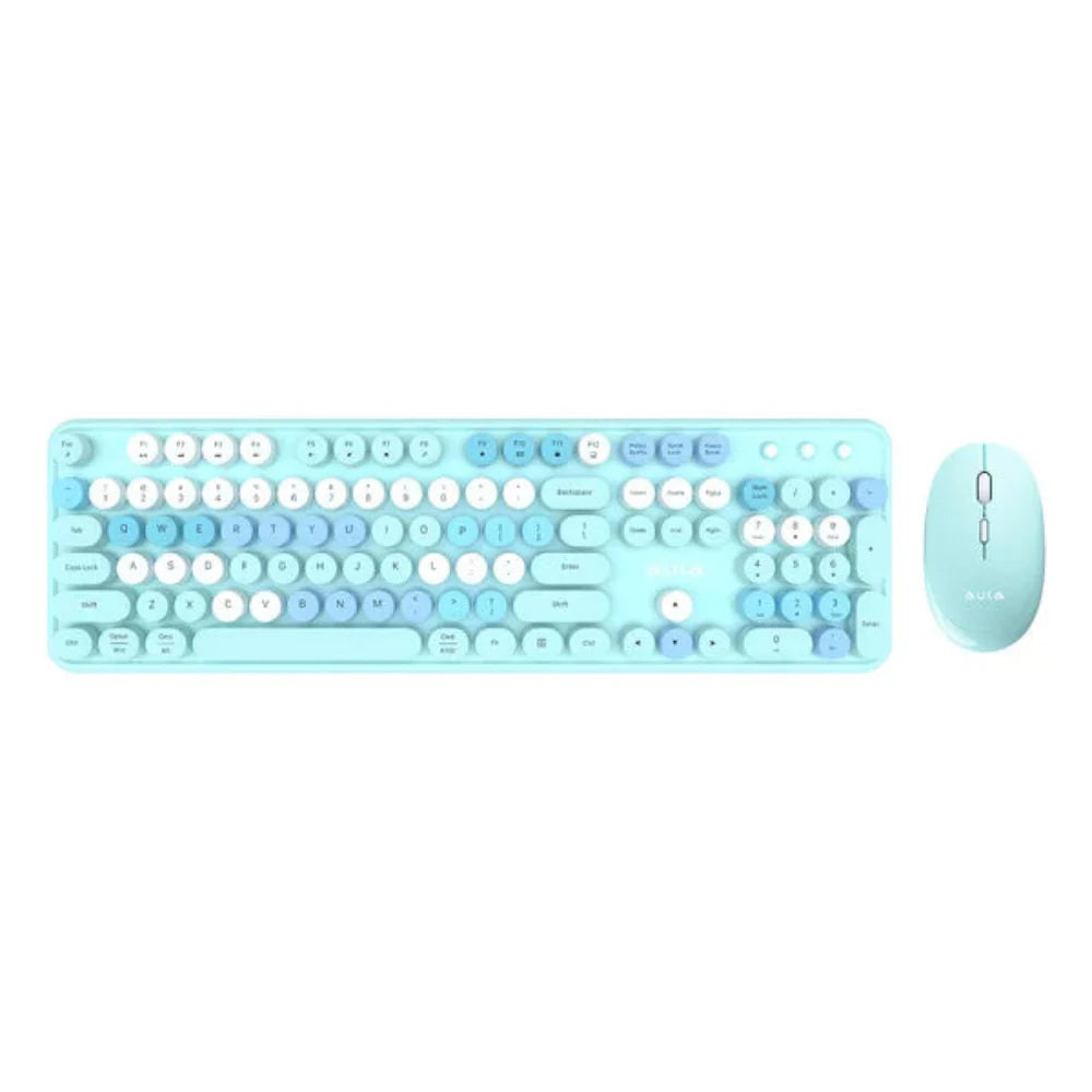 AULA AC306 Full Size Membrane Wireless Gaming Keyboard and Mouse Combo ( Mix Blue ) (AC306)
