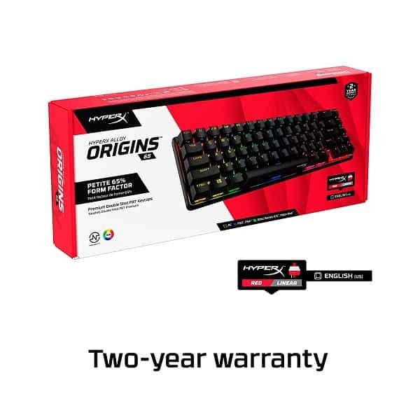 HYPERX Alloy Origins 65 % RGB Mechanical Wired Gaming Keyboard ( Black ) ( Red Linear Switch )