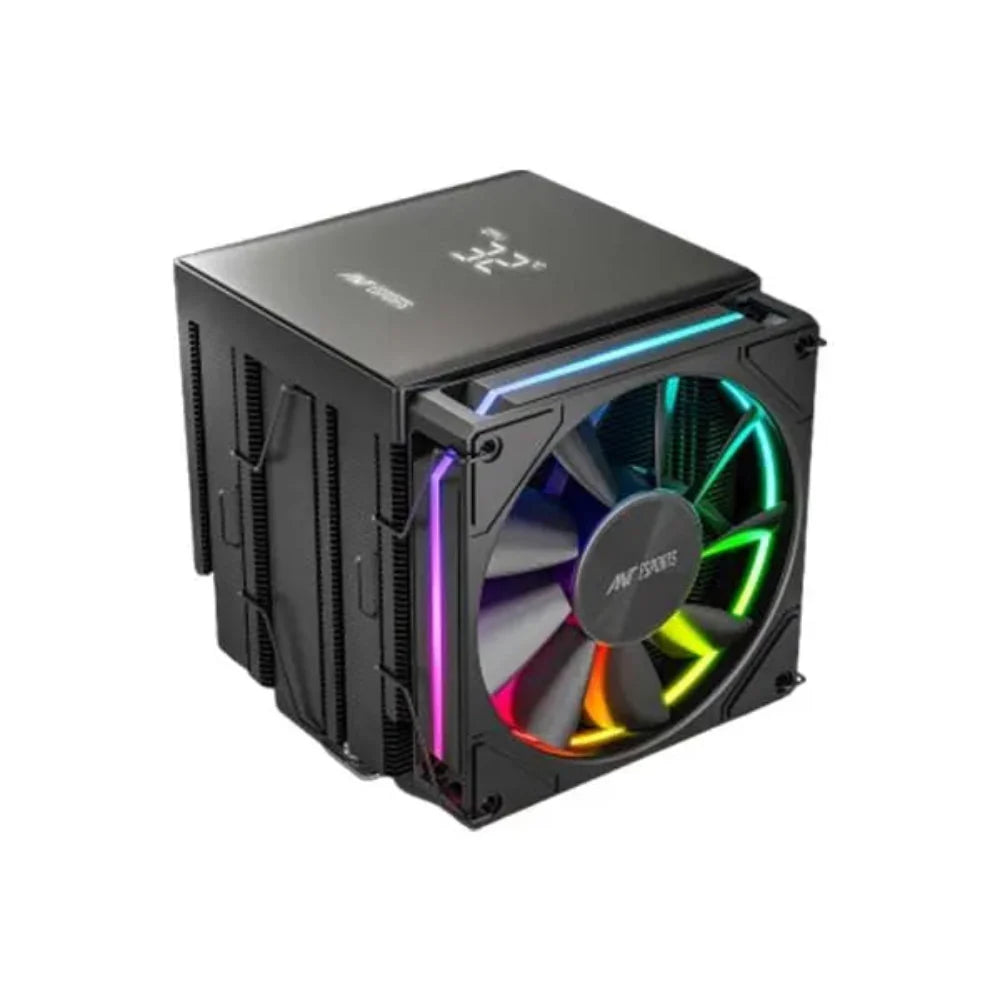 ANT ESPORTS V8 Digital ARGB 120mm CPU Air Cooler ( Black ) ( With Temperature Display )