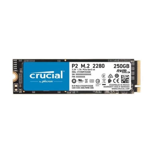 CRUCIAL P2 250GB M.2 NVMe Gen3 Solid State Drive (SSD)