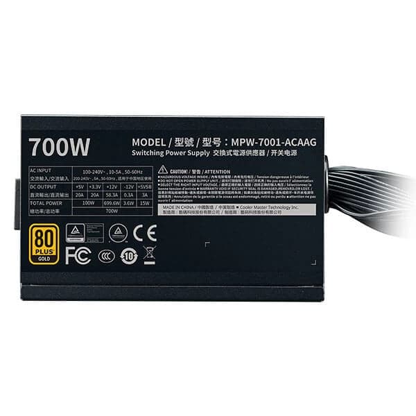 COOLER MASTER G700 80 Plus Gold Non Modular Power Supply (700 W)