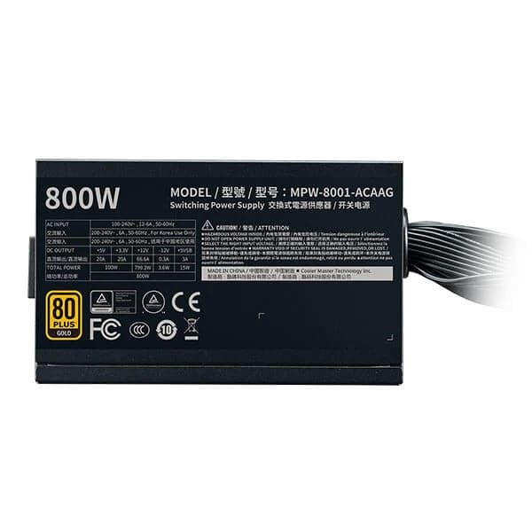 COOLER MASTER G800 80 Plus Gold Non Modular Power Supply (800 W)