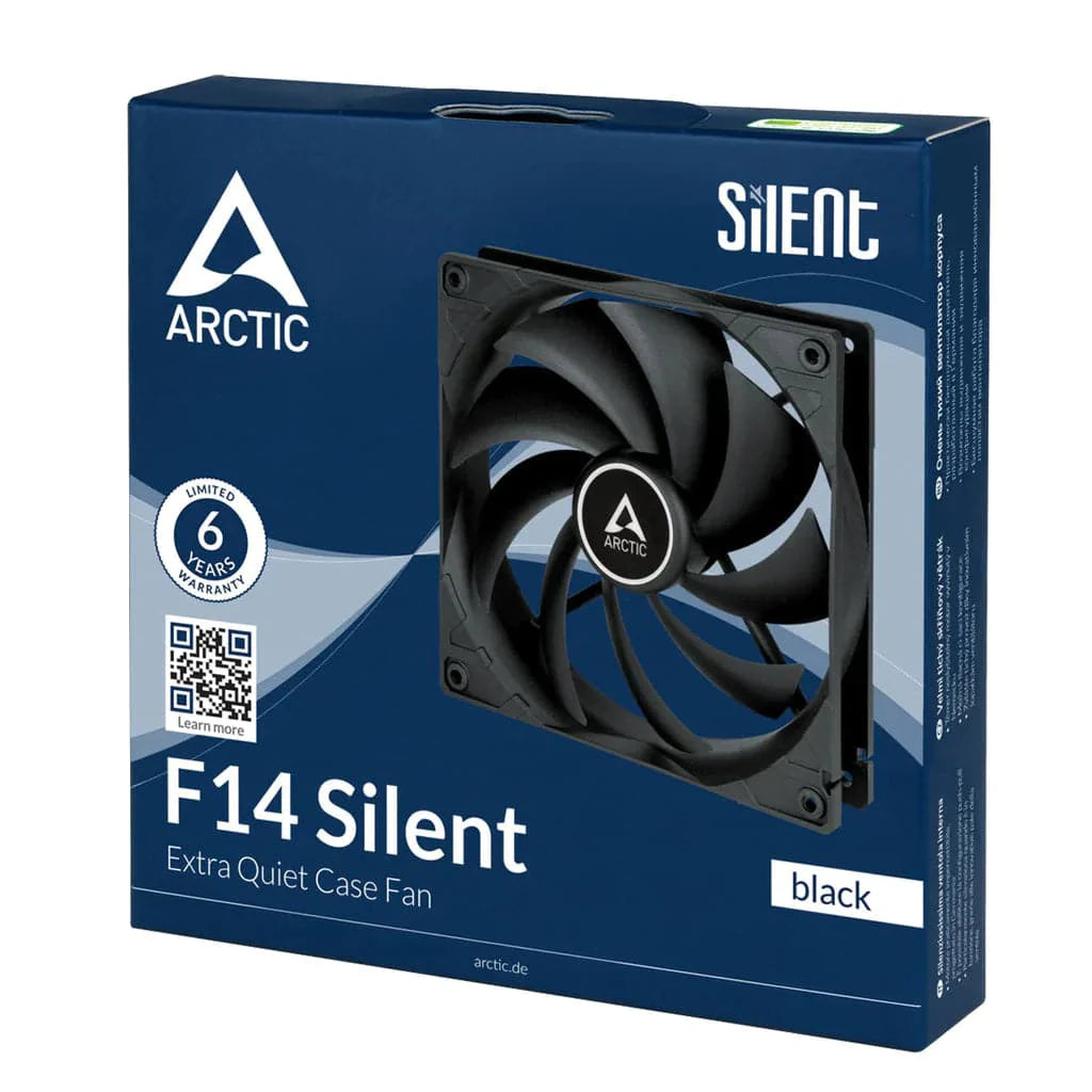 ARCTIC F14 140mm Silent Non-RGB Cabinet Fan (Black) (Single Pack)