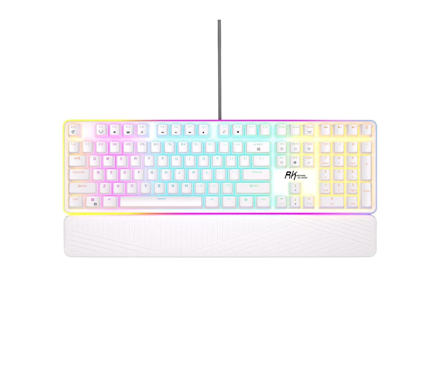 ROYAL KLUDGE RK918 Full Size Wired Mechanical Gaming Keyboard ( White ) ( Red Switch )
