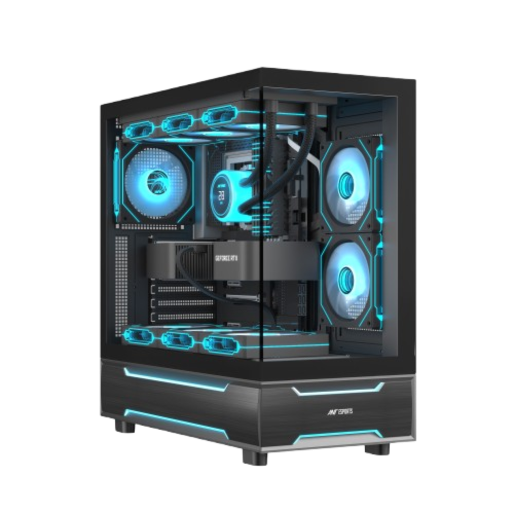Ant Esports Crystal X6 Pro RGB ATX Mid Tower Cabinet ( Black )