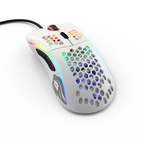 GLORIOUS Model D Wired Ergonomic Gaming Mouse ( GLO-MS-DW-MW ) ( 12000DPI / 6 Macro Buttons ) (Matte White)