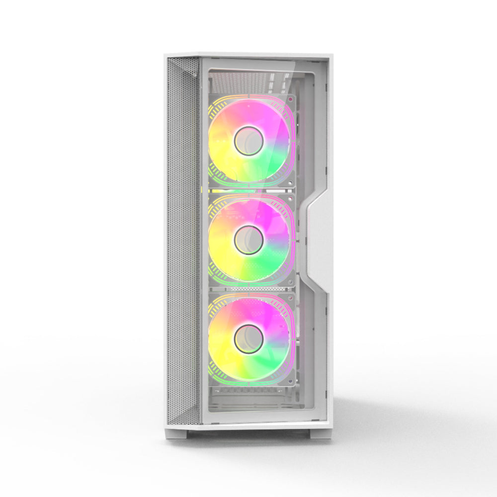 TAG Gamerz Andromeda RGB MATX Mid Tower Cabinet (White)