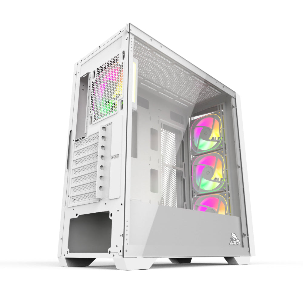 TAG Gamerz Andromeda RGB MATX Mid Tower Cabinet (White)