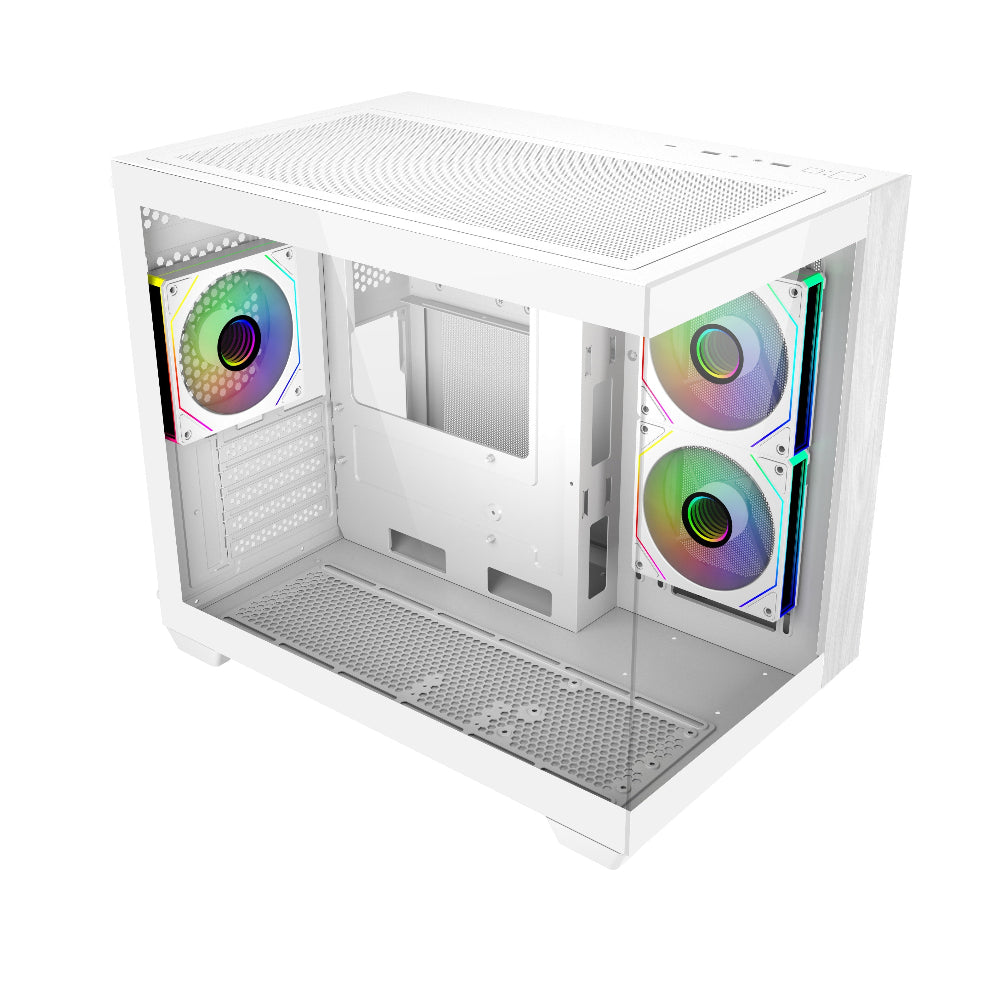 COOLER MASTER Elite 481 Wood ARGB MATX Mini Tower Cabinet ( White )