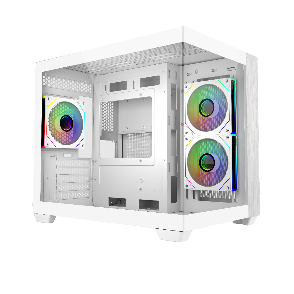 COOLER MASTER Elite 481 Wood ARGB MATX Mini Tower Cabinet ( White )