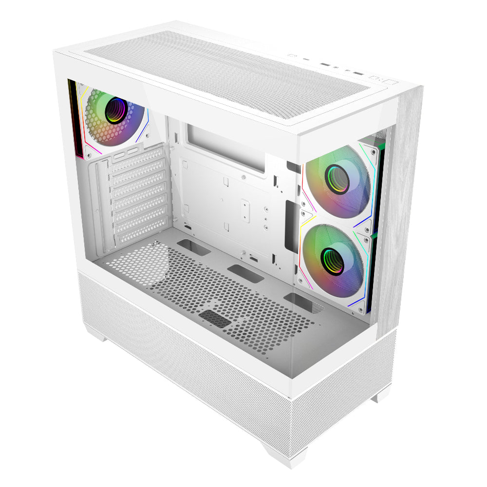 COOLER MASTER Elite 690 Wood ARGB ATX Mid Tower Cabinet ( White )