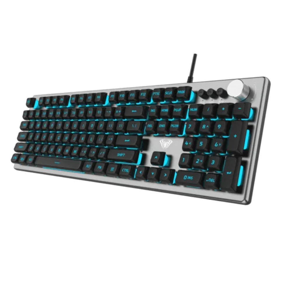 AULA F2028 Full Size RGB Wired Membrane Gaming Keyboard ( Black / Grey ) ( Membrane Switch ) (F2028)