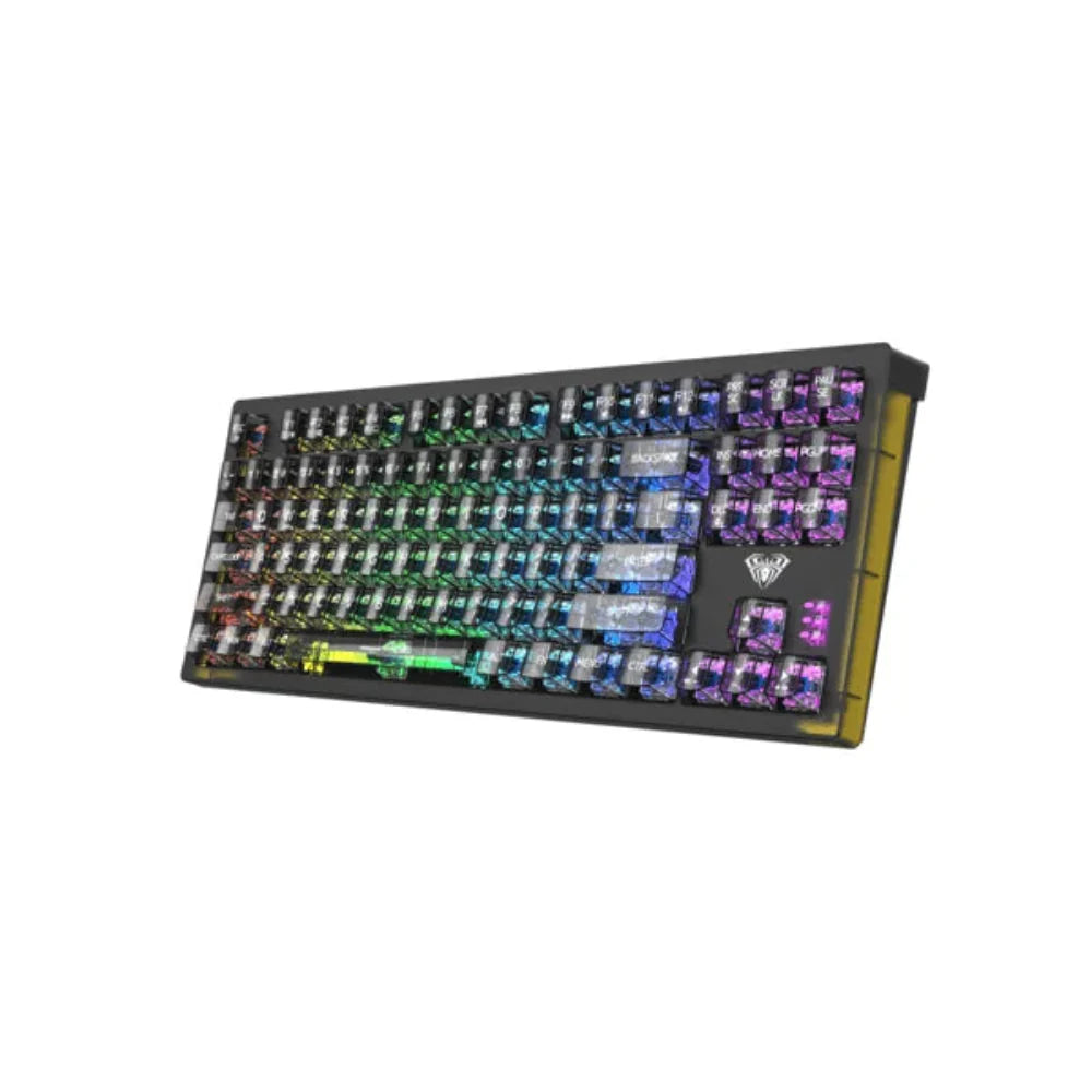 AULA F2183 TKL RGB Wireless Bluetooth Mechanical Gaming Keyboard ( Black ) ( Clicky Blue Switch ) (F2183)