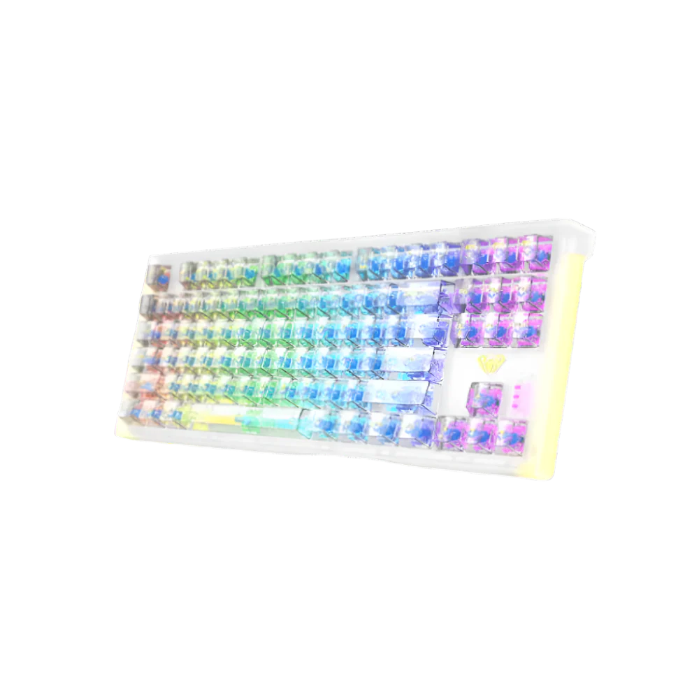 AULA F2183 TKL RGB Wireless Bluetooth Mechanical Gaming Keyboard ( White ) ( Clicky Blue Switch ) (F2183)