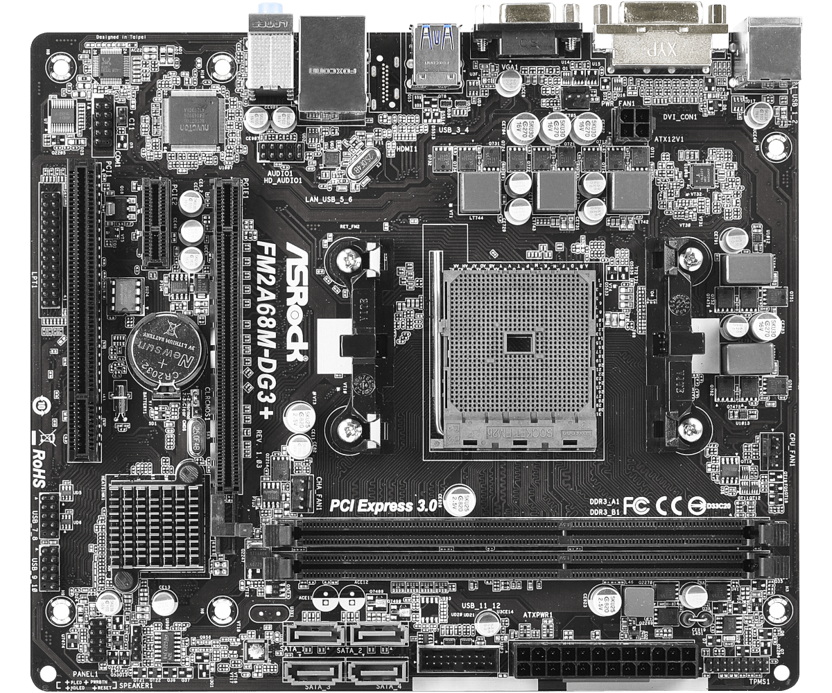 ASROCK FM2A68M-DG3+ DDR3 AMD Motherboard