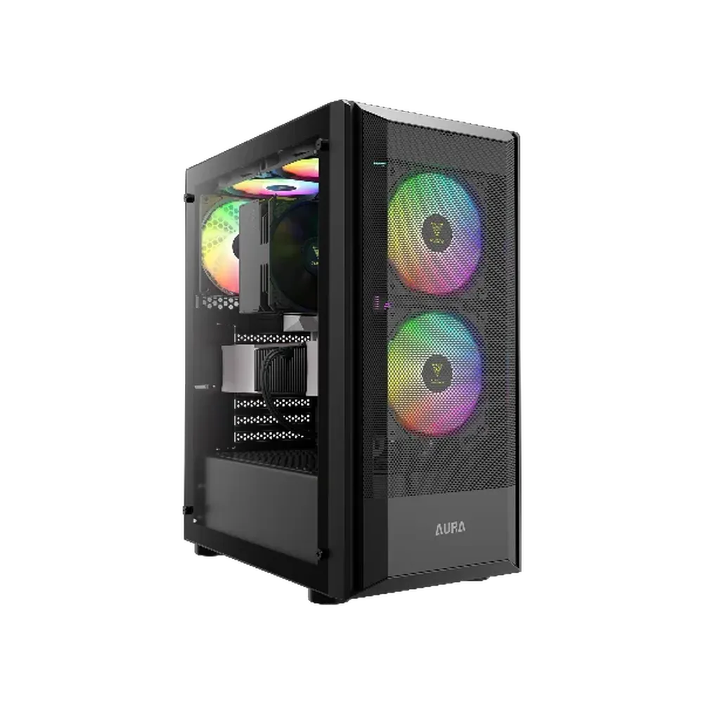 GAMDIAS Aura GC6 ATX Mid Tower ARGB Cabinet ( Black )