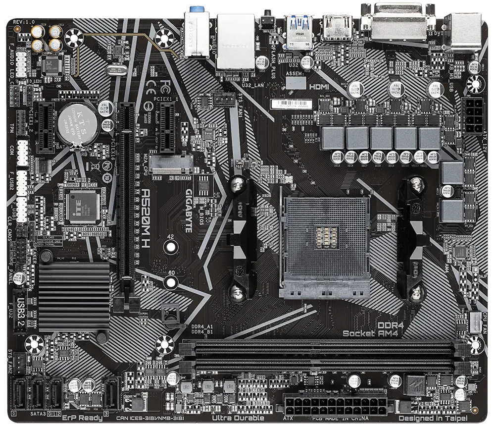 GIGABYTE A520M H DDR4 AMD Motherboard