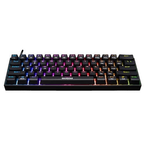 GAMDIAS Hermes E3 60% Semi Mechanical Wired Gaming Keyboard ( Black ) ( Red Switches )