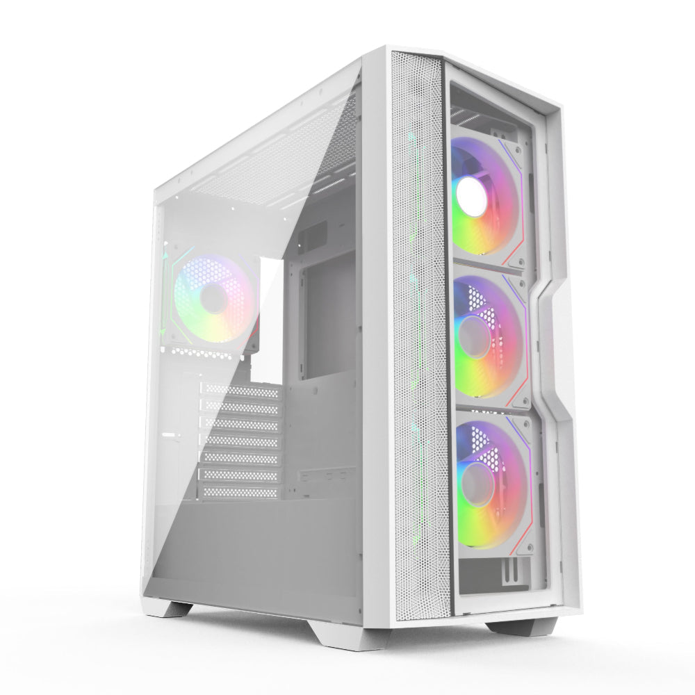TAG Gamerz Andromeda RGB MATX Mid Tower Cabinet (White)