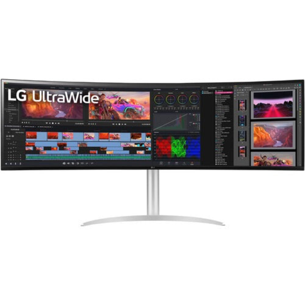 LG 49WQ95C-W 49 Inch Dual 2KQHD IPS 144Hz 98% SRGB 5MS AMD Freesync Curved Gaming Monitor