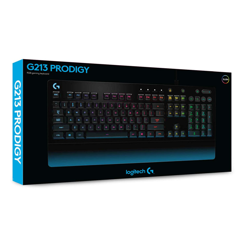 LOGITECH G213 Prodigy RGB Full Size Membrane Wireless Gaming Keyboard ( Black )