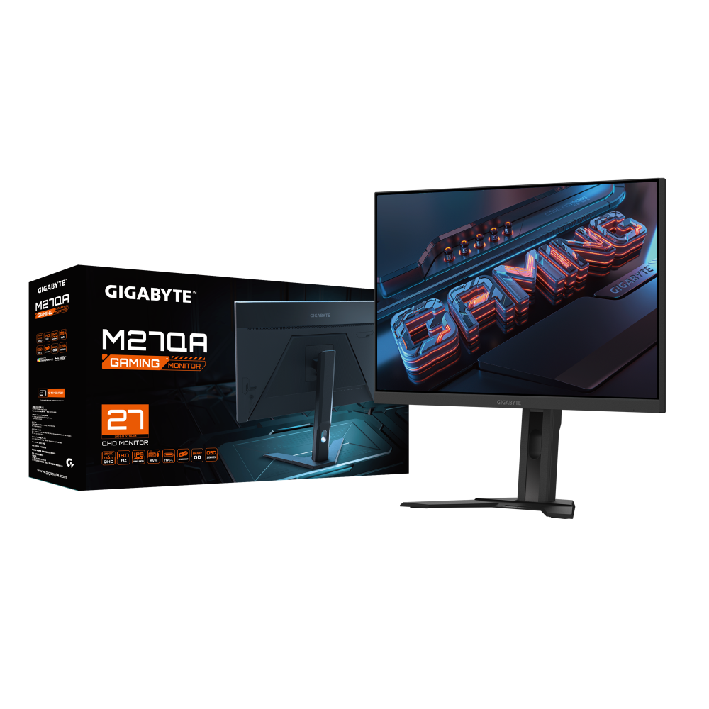 GIGABYTE M27QA 27 Inch 2K QHD 180Hz SS IPS Panel 130%SRGB 1MS Adaptive Sync Gaming Monitor