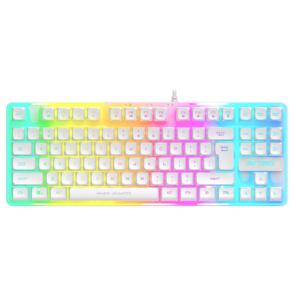 ANT ESPORTS MK700 V2 TKL Backlit Membrane Wired RGB Gaming Keyboard ( White )