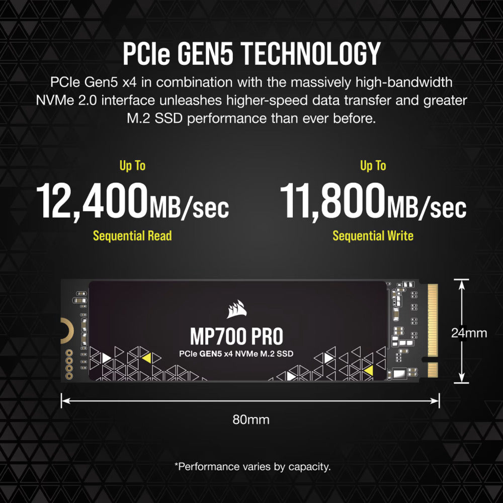 CORSAIR MP700 Pro 2TB M.2 NVME Gen5 Internal Solid State Drive ( SSD )