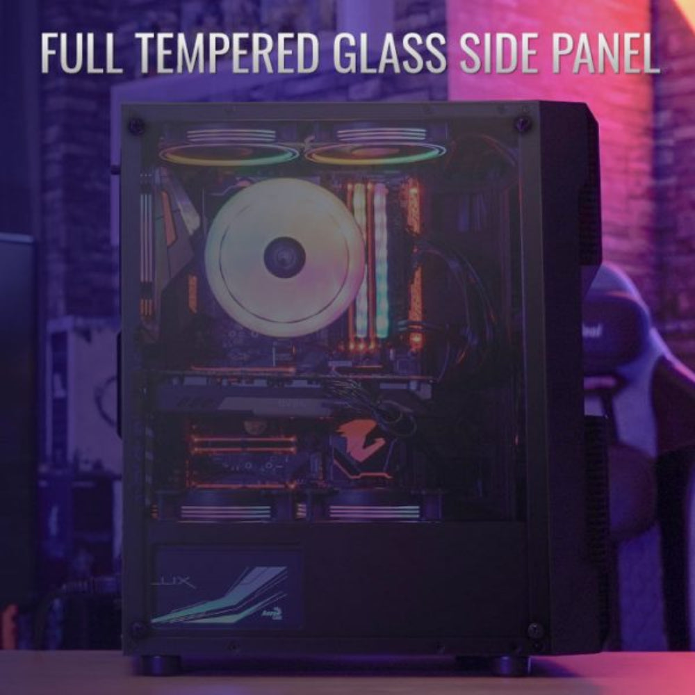 AEROCOOL Menace Saturn RGB ATX Mid Tower Cabinet (Black)