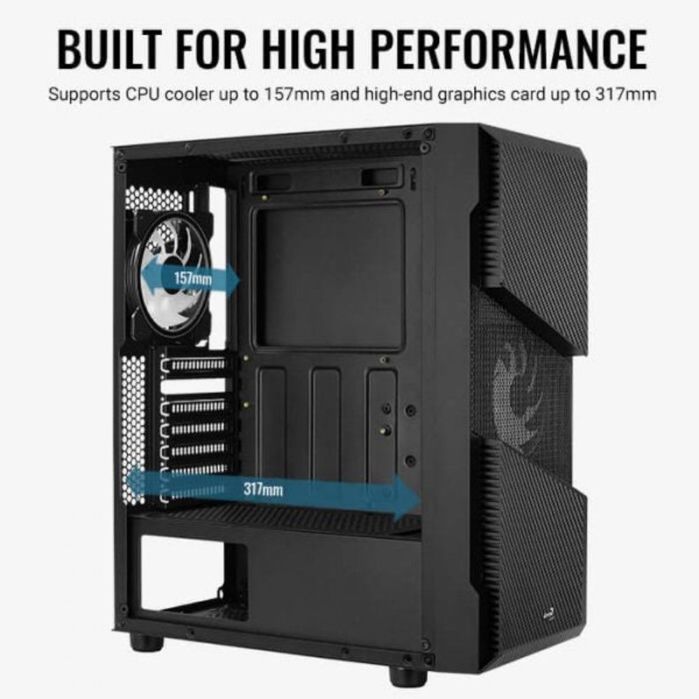 AEROCOOL Menace Saturn RGB ATX Mid Tower Cabinet (Black)