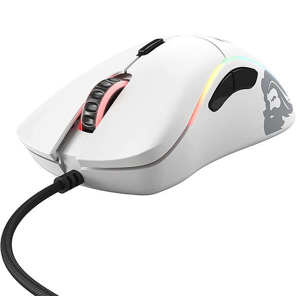 GLORIOUS Model D Minus Wired Ergonomic Gaming Mouse ( 12000DPI / 6 Macro Buttons ) ( Matte White )
