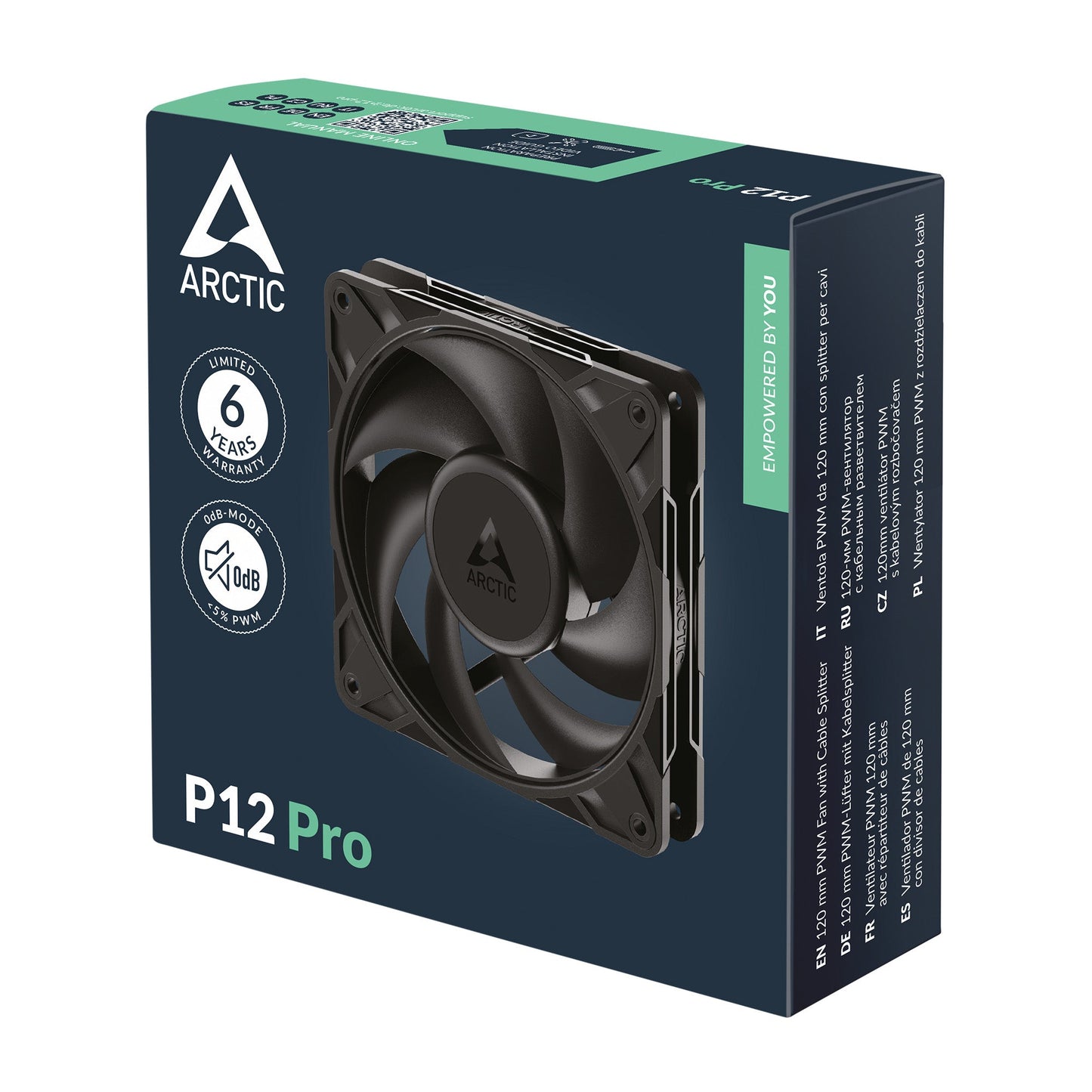 ARCTIC P12 Pro Non-RGB 120mm Cabinet Fan ( Black ) ( Single Pack )