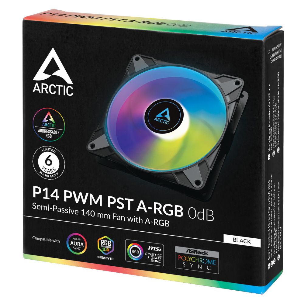ARCTIC P14 PWM PST ARGB 140mm CPU Cabinet Fan ( Black )