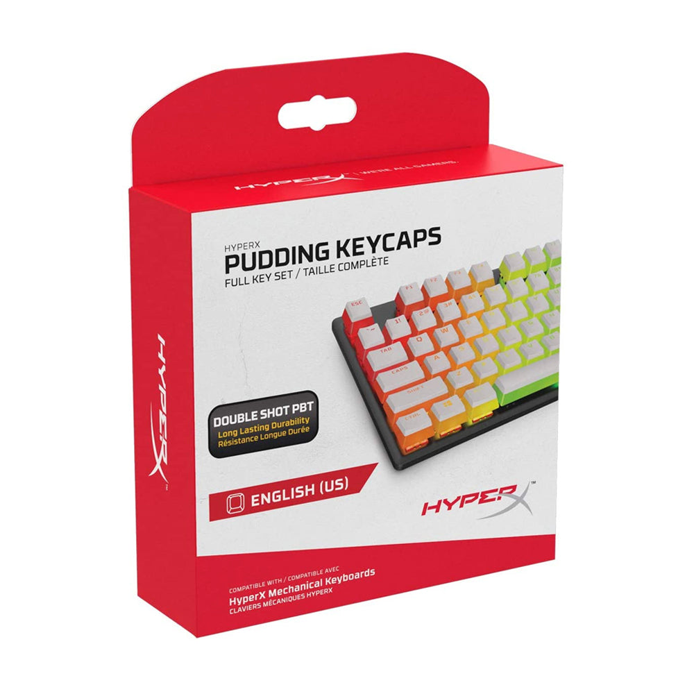 HYPERX Pudding Keycaps Double Shot PBT (White)