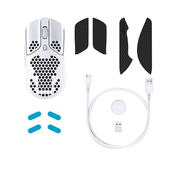 HYPERX Pulsefire Haste Wireless Ambidextrous Gaming Mouse ( 4P5D8AA ) ( 16000DPI / 6 Macro Buttons ) ( White )