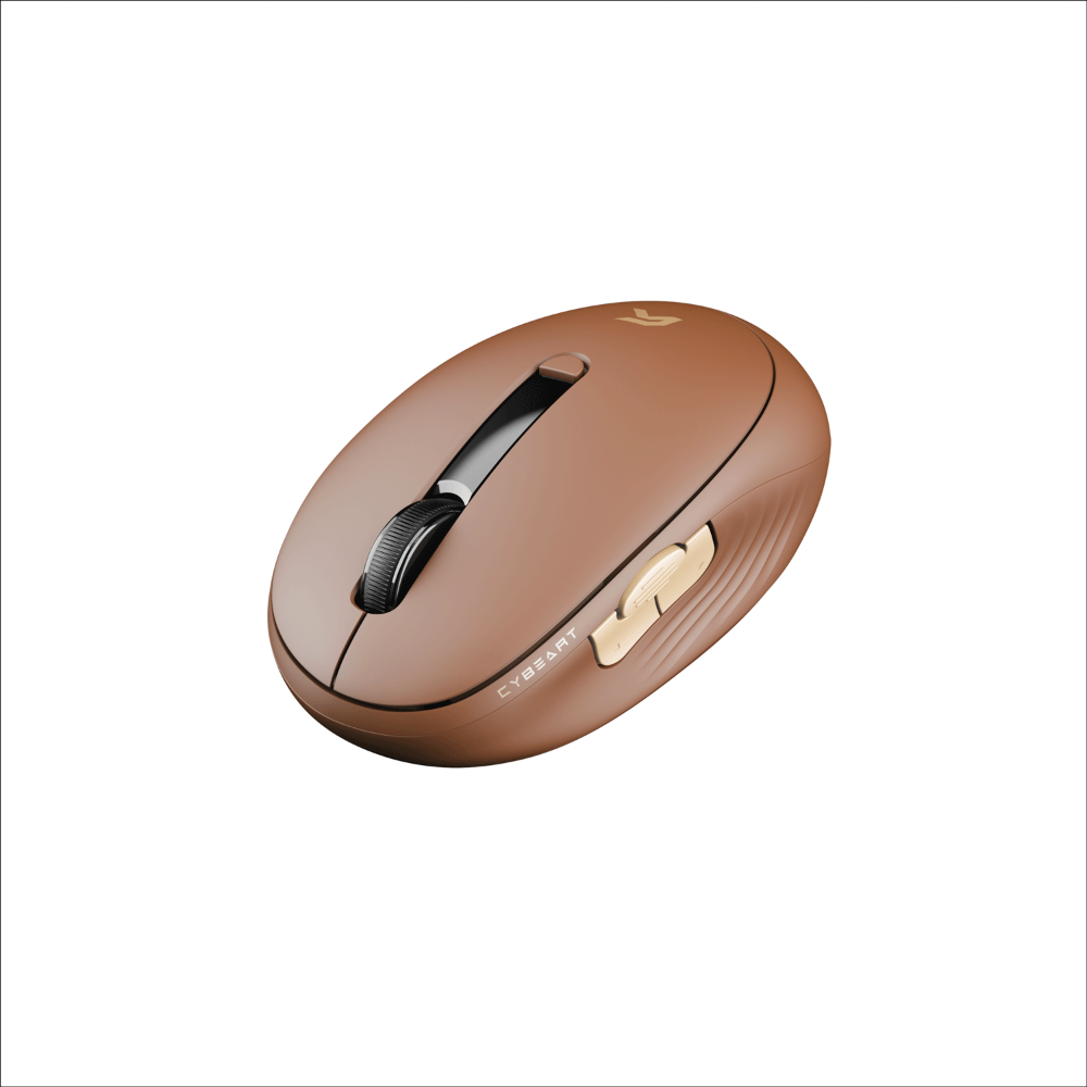 CYBEART Pocket Wireless Ergonomic productivity Mouse ( Mocha ) ( 2400DPI / 7 Macro Buttons )